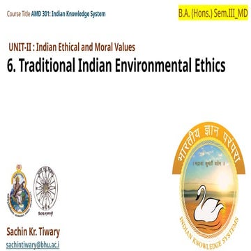 Traditional Indian Environmental Ethics_IKS