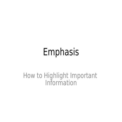 Effective Techniques for Emphasis in Writing and Speaking to Enhance ...