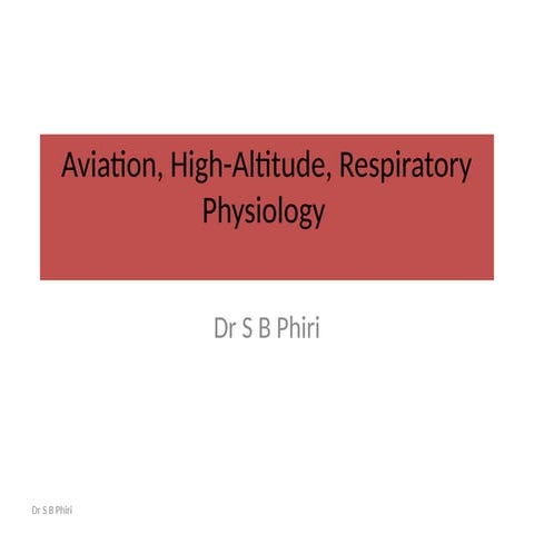 Comprehensive Overview of High-Altitude Respiratory Physiology and ...