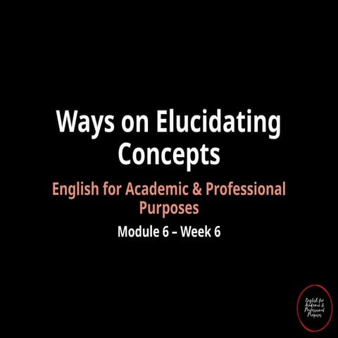 Definition, Clarification and Explication in EAPP | PPTX