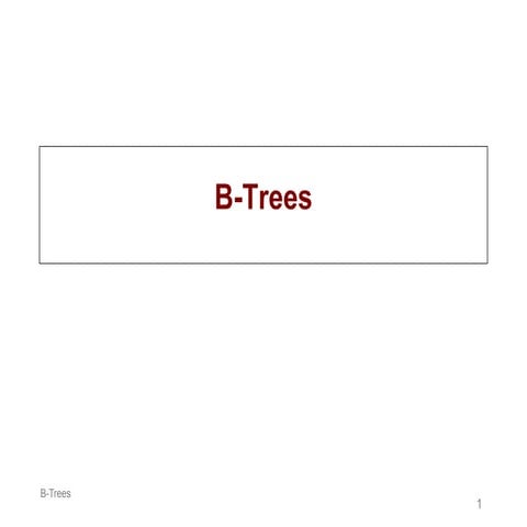B trees in Data Structure | PPT