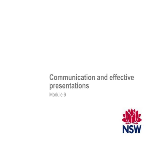 Module 6 - Communication and effective presentations