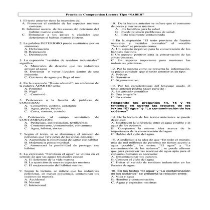 6.2 prueba de comprensión lectora tipo saber