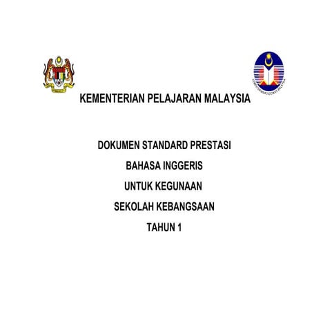6.2 standard prestasi bahasa inggeris kssr tahun 1