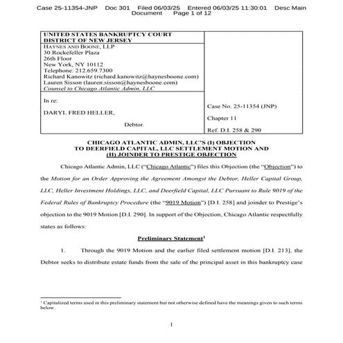 6-3-25 CHICAGO ATLANTIC OBJECTION (Heller)