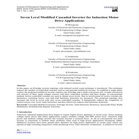 6.[36 45]seven level modified cascaded inverter for induction motor drive app...