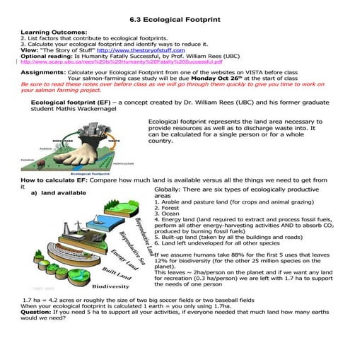 6.3 Ecological Footprint
