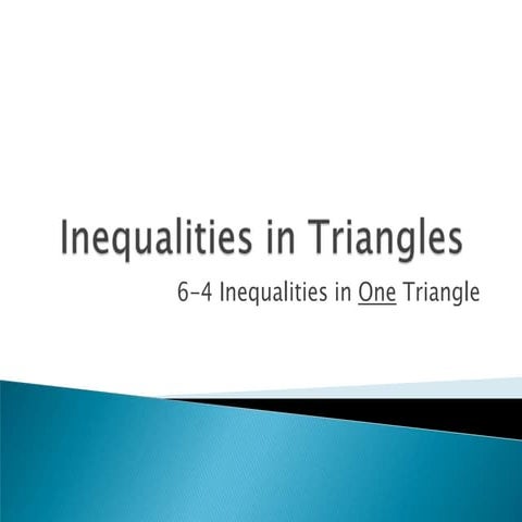 6 4 Inequalities in One Triangle