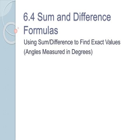 6.4.1 sum and difference formulas