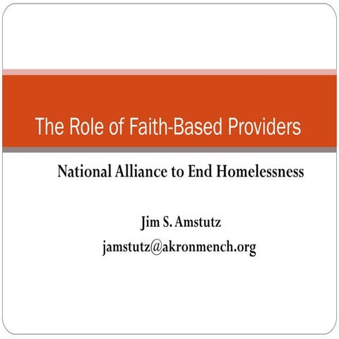 6.5 The Role of Faith Based Providers