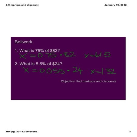 Mark Up And Discount | PPT