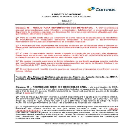 Act 2016-2017 - Proposta dos Correios - Beneficios