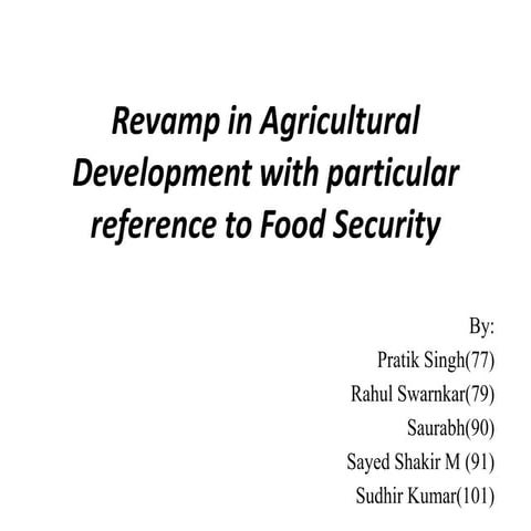 6. agricultural development n food security