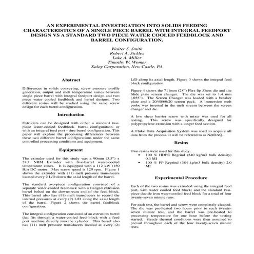 An experimental investigation into solids conveying