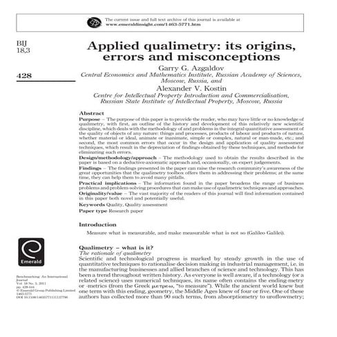 6.applied qualimetry 