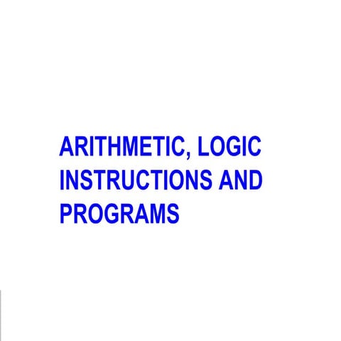 6 arithmetic logic inst and prog