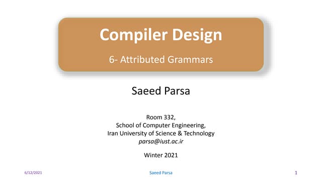 6  attributed grammars