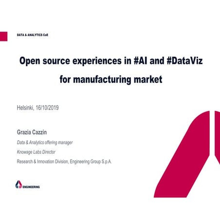 Open source experiences in AI and DataViz for manufacturing market