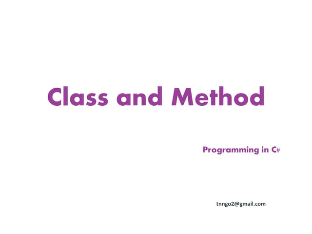 6    class and methods