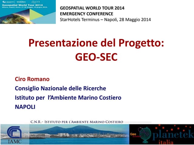 GWT 2014: Emergency Conference - 06 Il Geoportale delle Aree Marine Protette ...