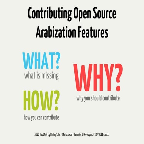 Contributing Open Source Arabization Features by Mario Awad