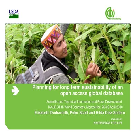 Planning for long term sustainability of an open access global database