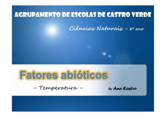 Fatores abióticos: temperatura