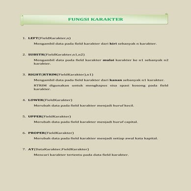 6 fungsi karakter