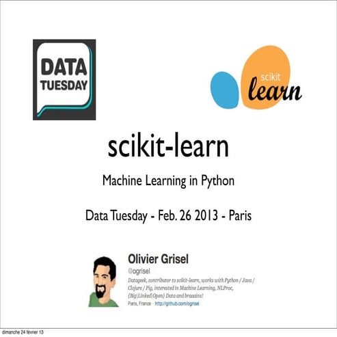 6   scikit-learn - Data Tuesday 26 fev 2013