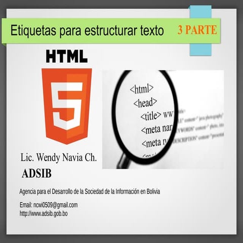 Etiquetas para estructurar texto en HTML - 3 parte