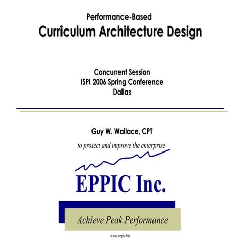 Performance-based Curriculum Architecture Design