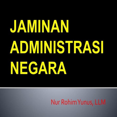 6. jaminan administrasi negara