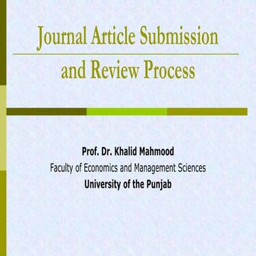 Journal article submission and review process