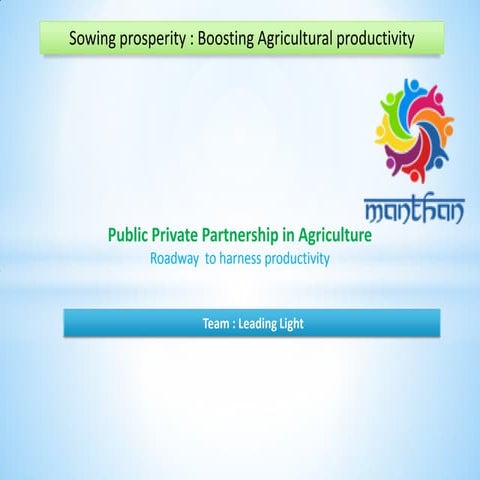 Public Private Partnership in Agriculture | PPT