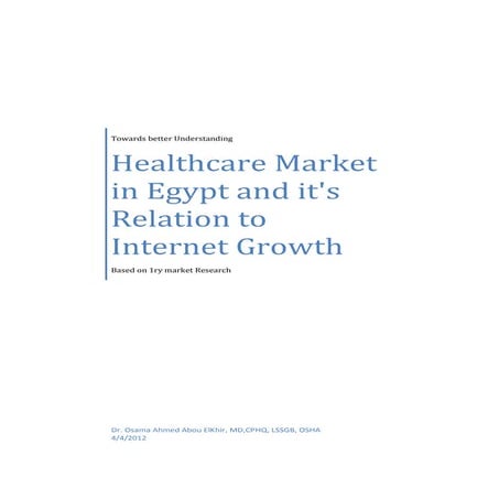 Healthcare Market in Egypt and it's Relation to Internet Growth | PDF