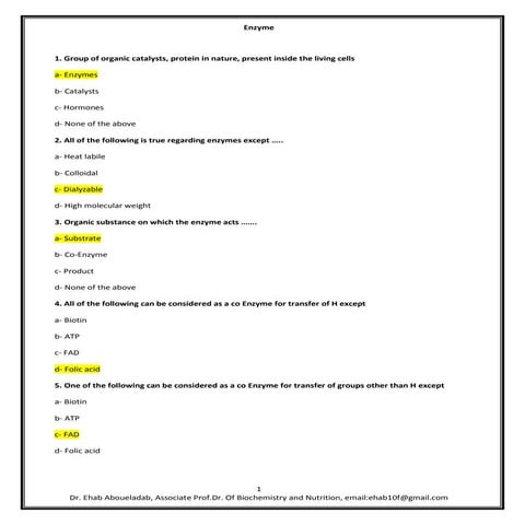 6 mcq 2-enzymes