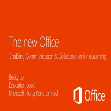 Enabling Communication & Collaboration for eLearning with Microsoft Office 365