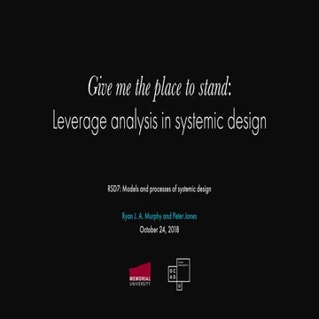 Give me the place to stand: Leverage analysis in systemic design