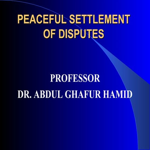 peaceful settlement