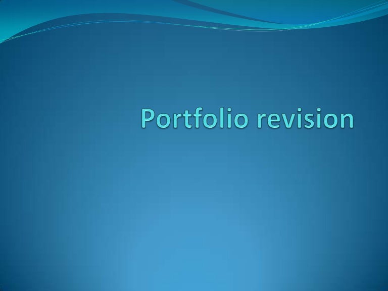 6. portfolio revision