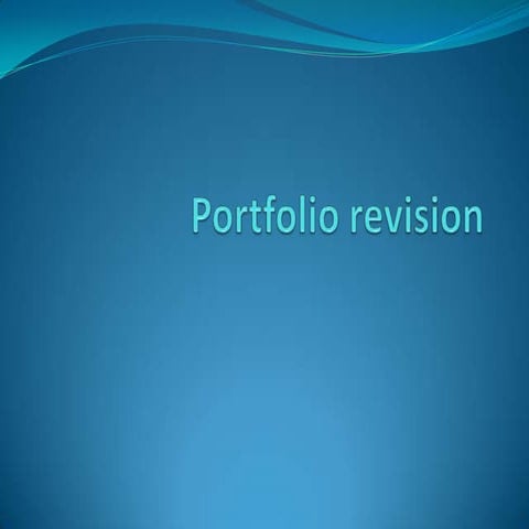 6. portfolio revision