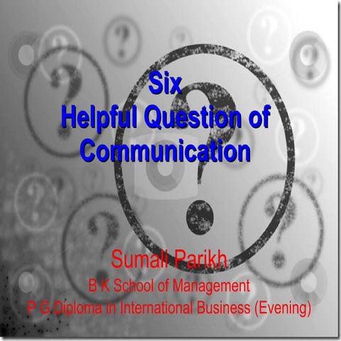6  Questions Of  Communications