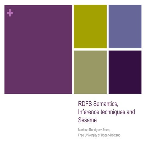 SWT Lecture Session 6 - RDFS semantics, inference techniques, sesame rdfs