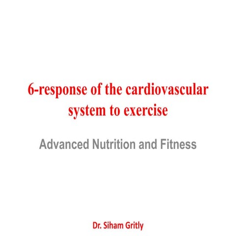 6 response of the cardiovascular system to exercise