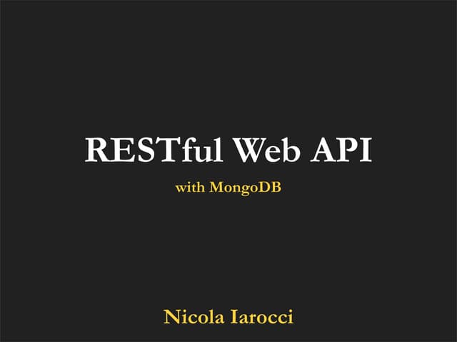 REST Web API with MongoDB