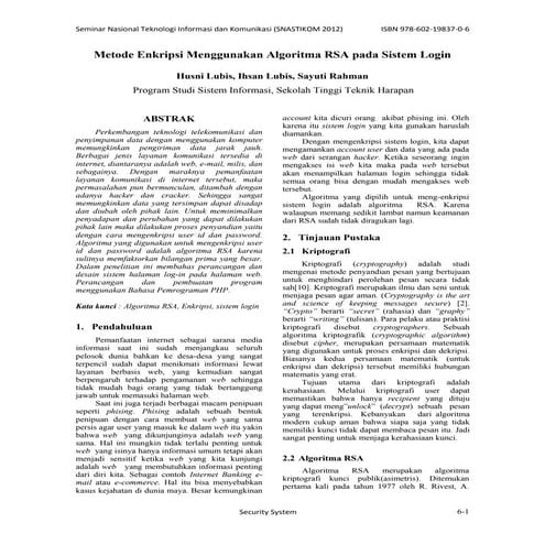 Matkul Kriptografi: Algoritma RSA (2015).ppt