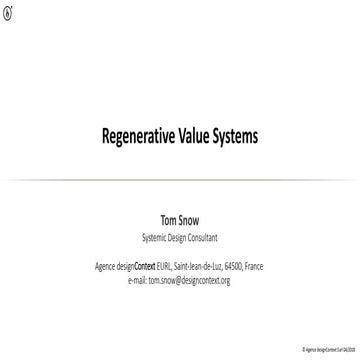 Regenerative Value Systems – Model(s) illustrating flows and transformations of value within production systems