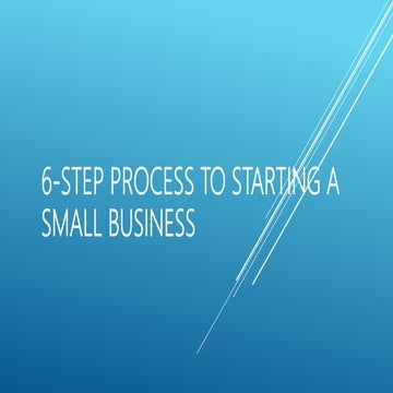 6 step process to starting a small business