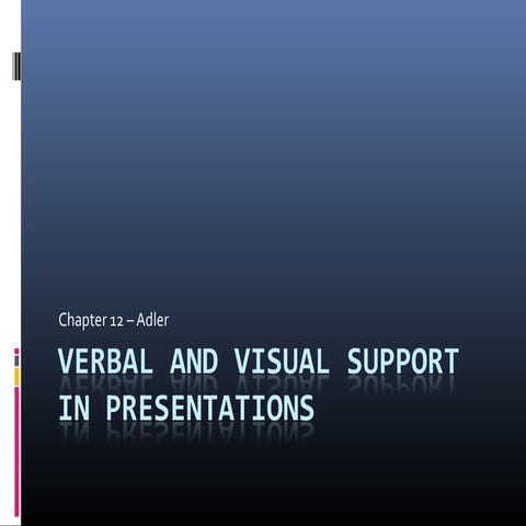 6. verbal and visual support