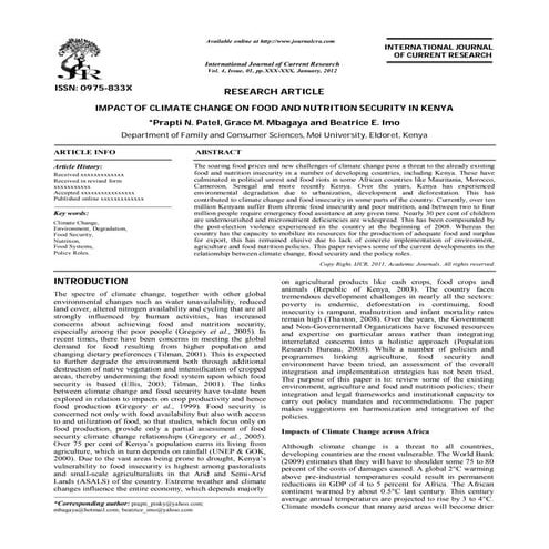 Paper Presented-Impact of Climate